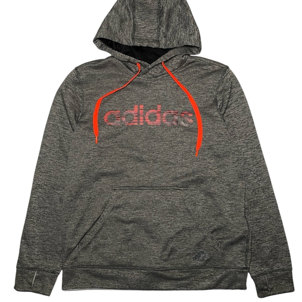 ADIDAS Hoodie Womens Medium Sweatshirt Fleece Lined Climawarm THUMBHOLES Slim